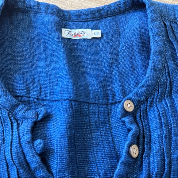 Faherty Isha Sleeveless Linen Dress Indigo - Picture 5 of 10